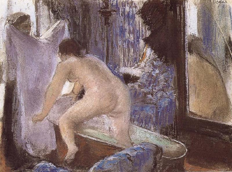 Edgar Degas Out off bath Norge oil painting art